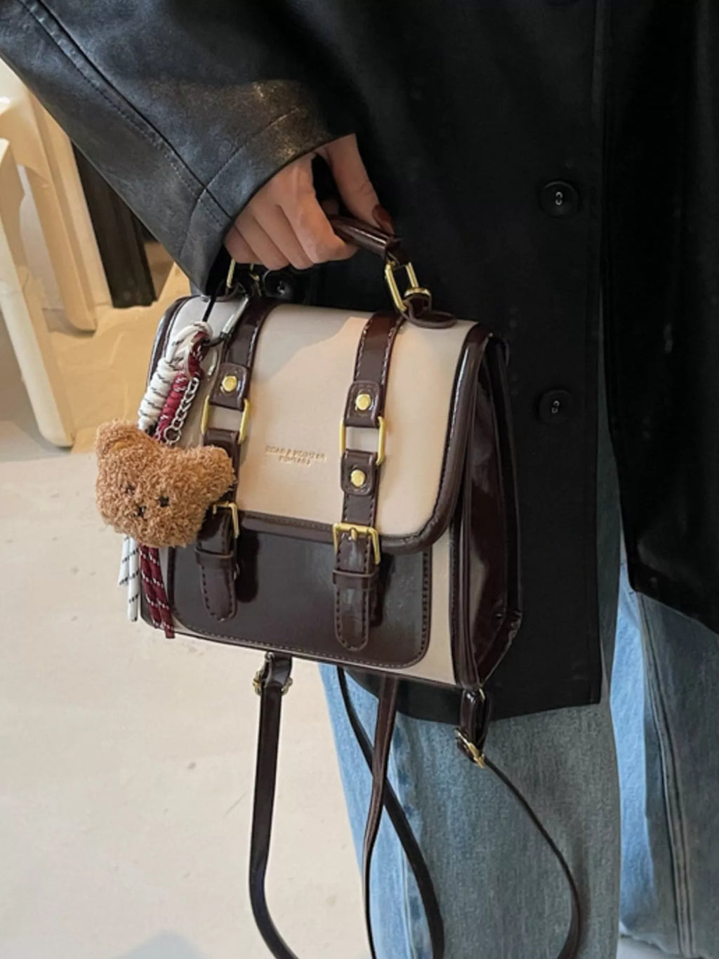 Vintage Style Buckle Backpack Bag