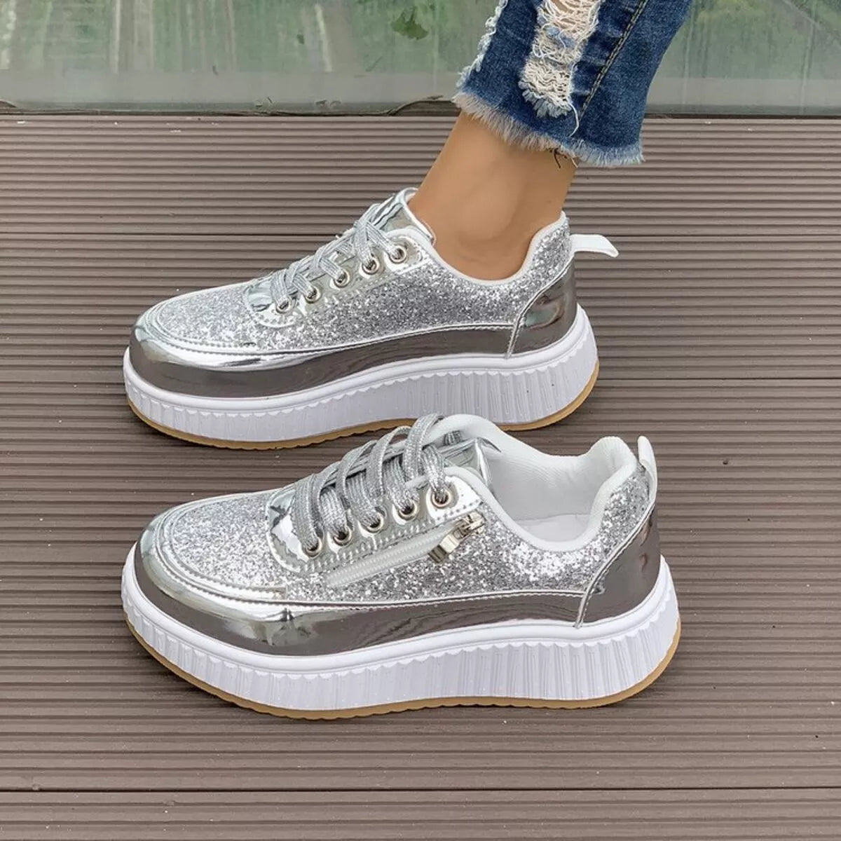 Lace Up Platform Sneakers