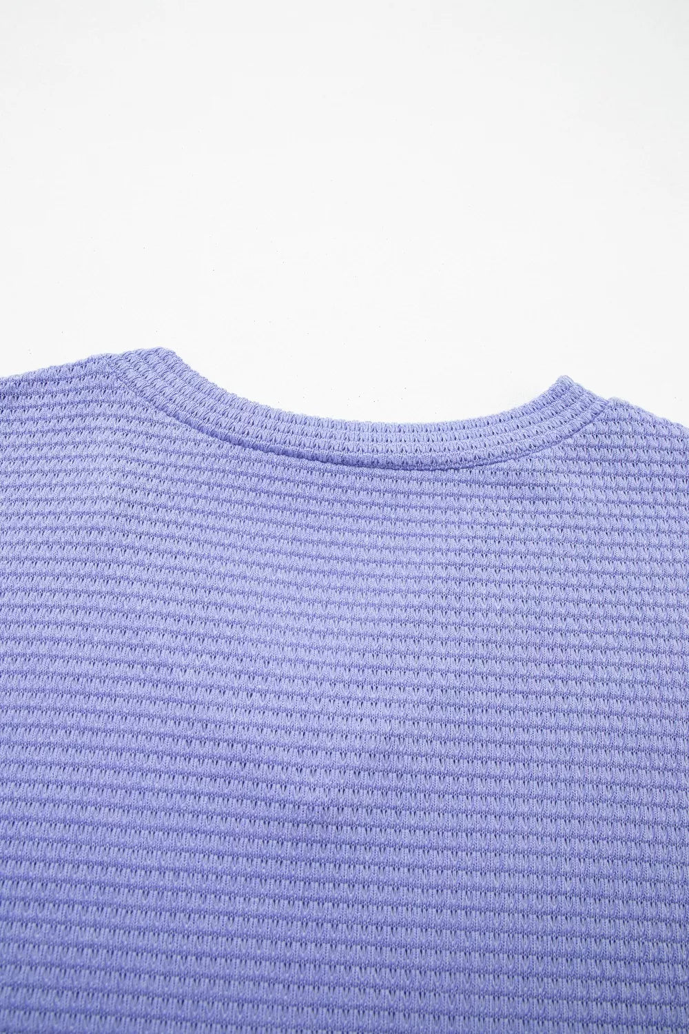 V Neck Short Sleeve Plus Size Waffle Knit Top