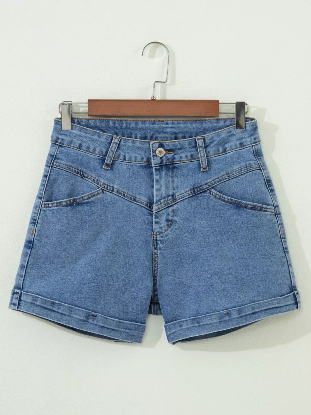 High-Waisted Denim Shorts