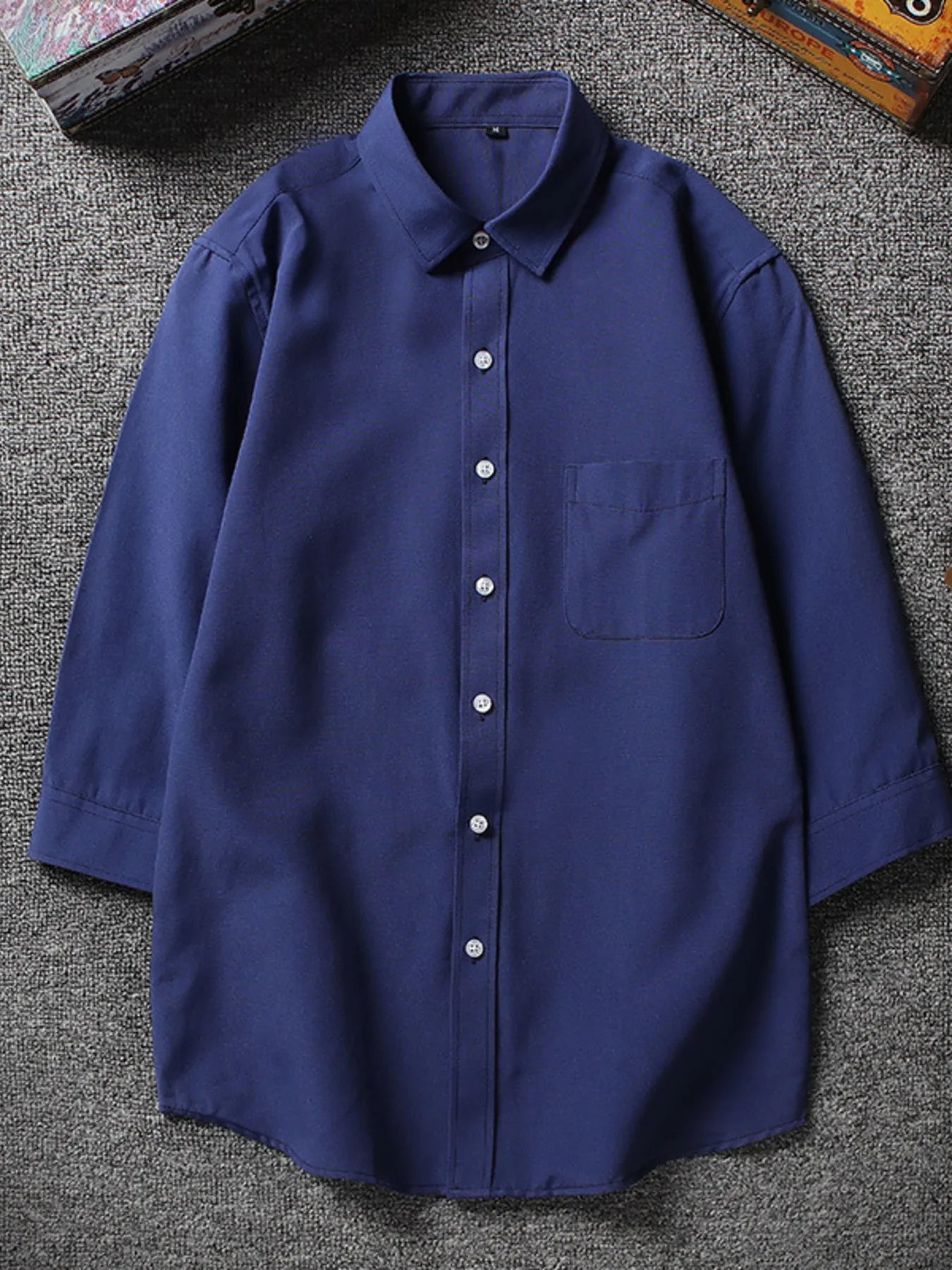 Men's Plus Size Casual Solid Color Button Up Shirt