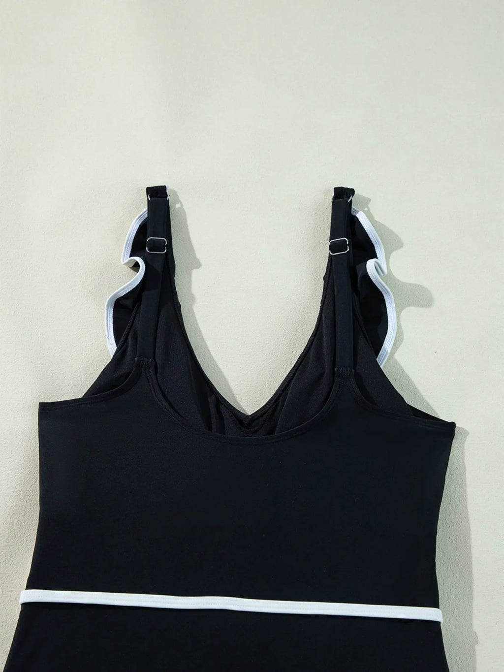 Ruffle Trim V-Neck One-Piece Swimsuit