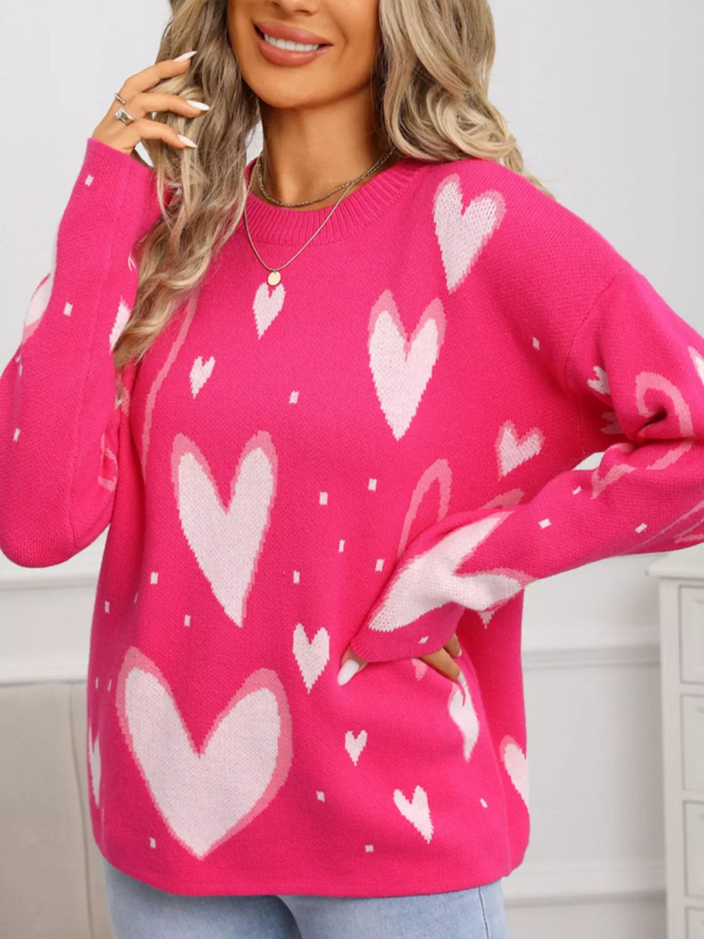 Valentine's Day Heart Crew Neck Sweater