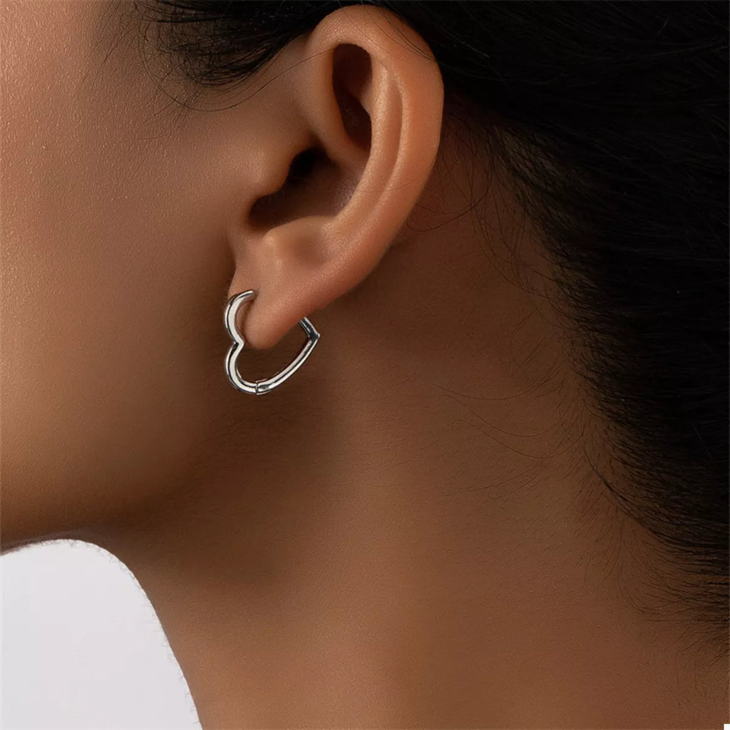 Alloy Heart Shape Hoop Earrings