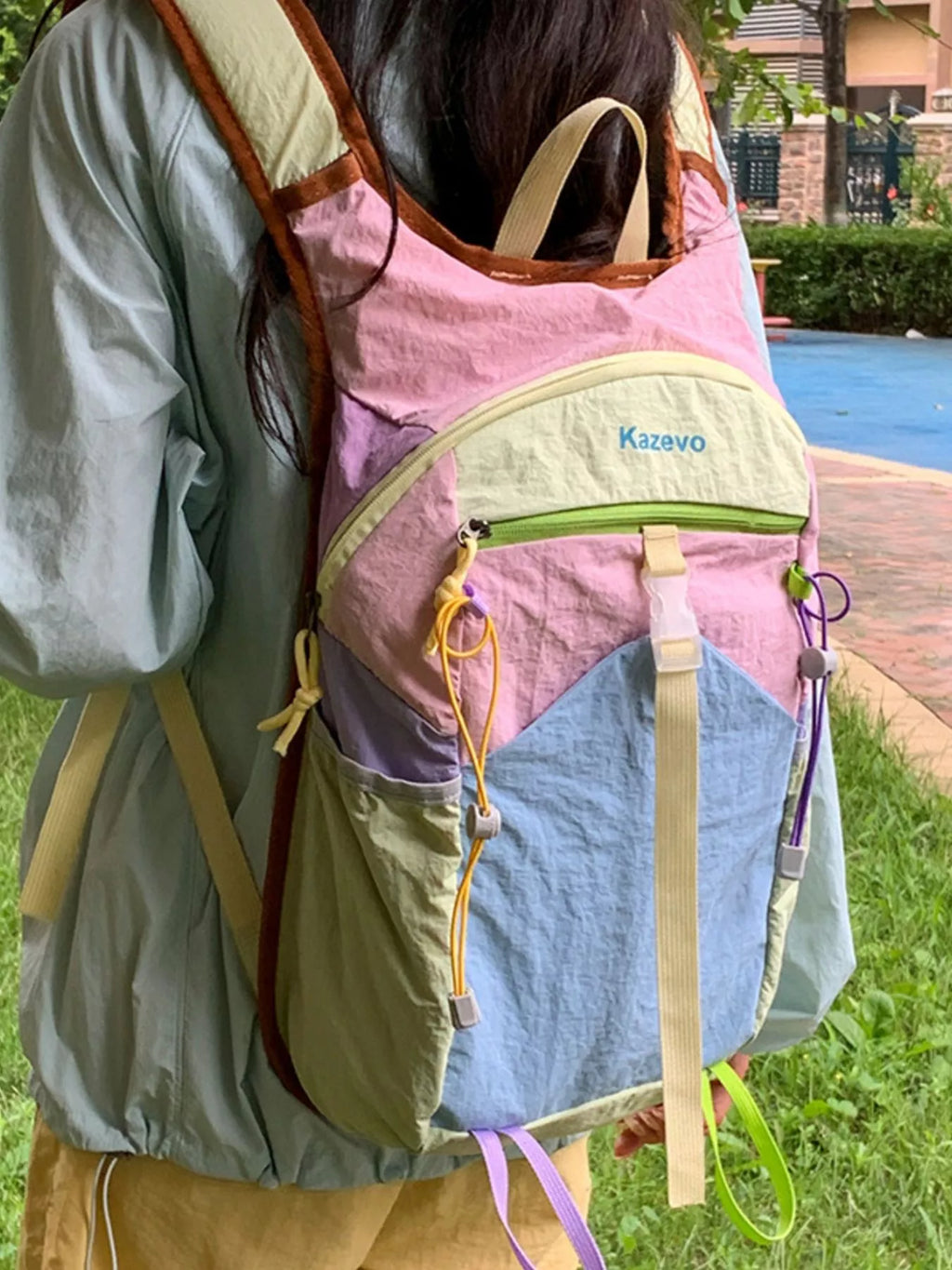 Lightweight Color Block Backpack Bag
