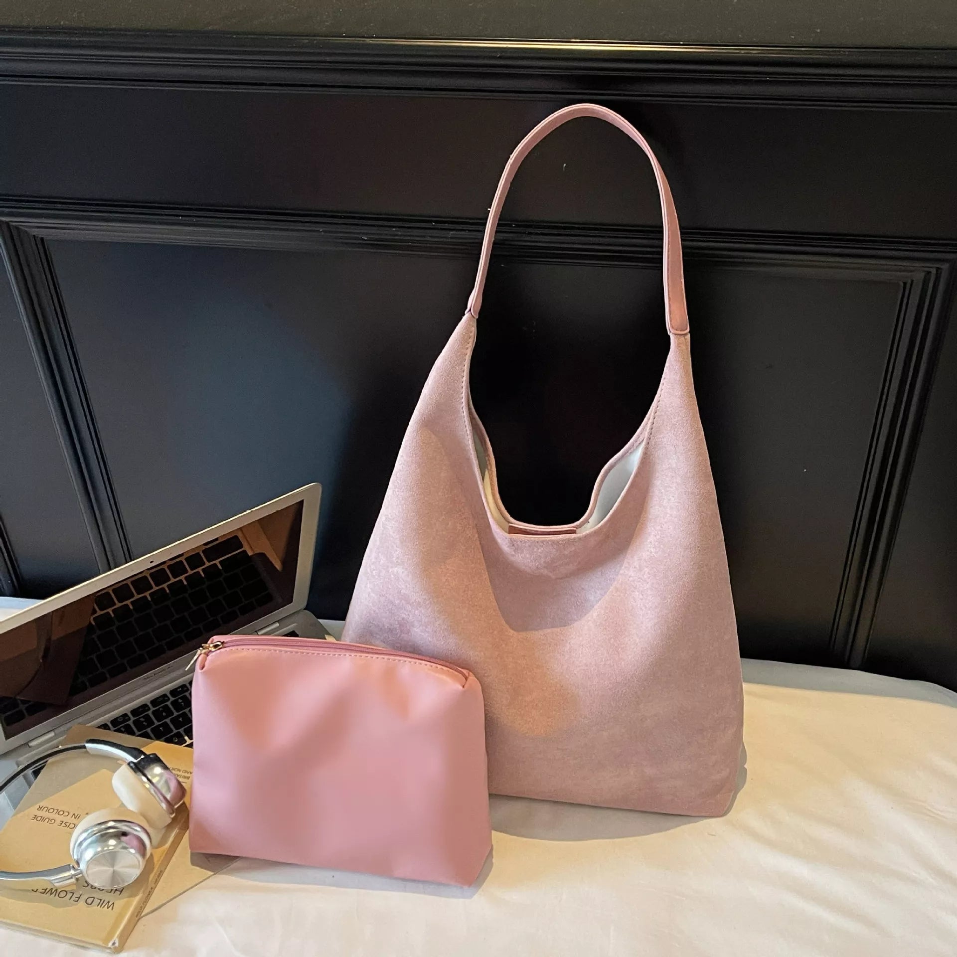 Solid Color Shoulder Bag