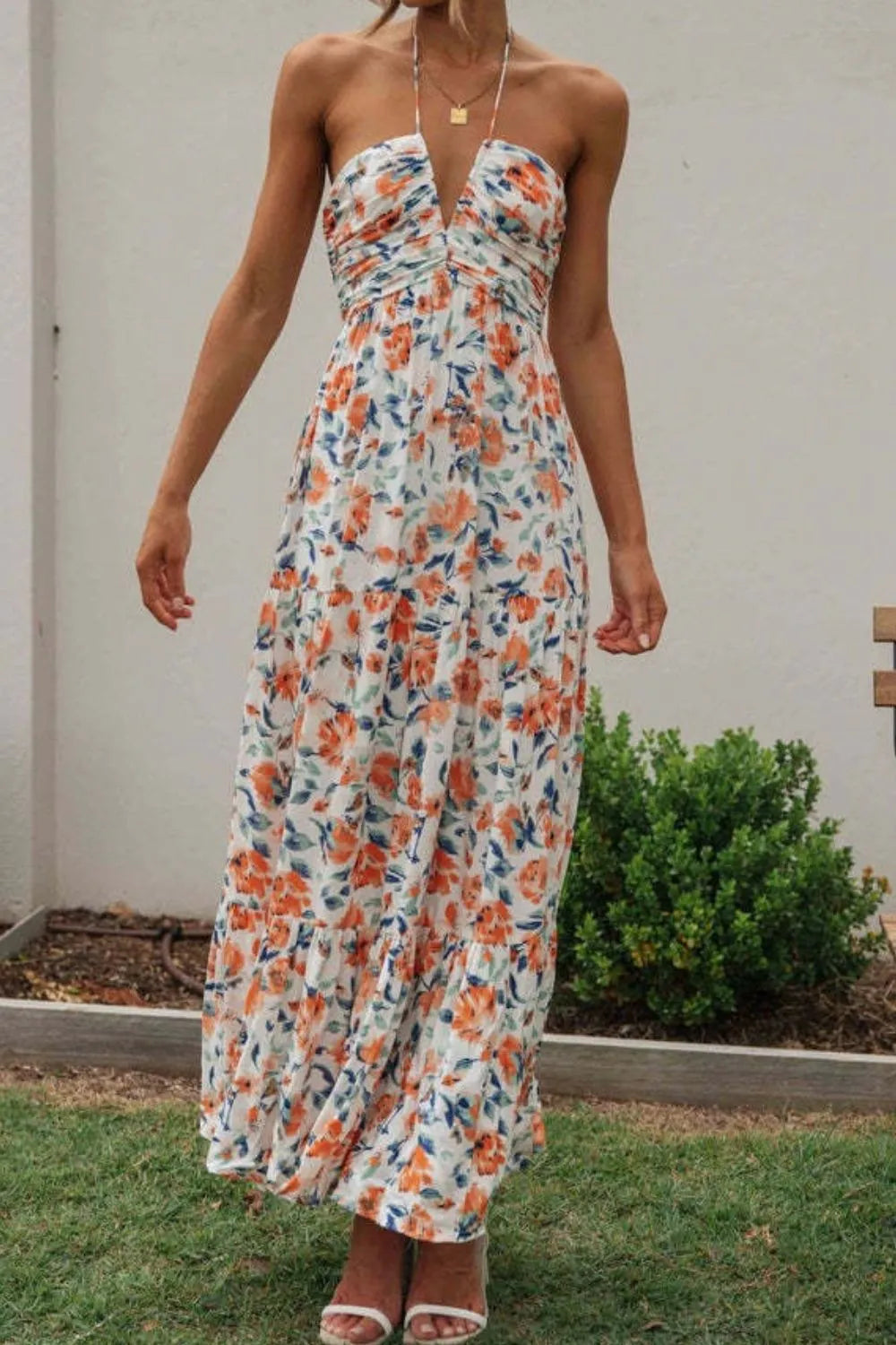 Printed Halter Neck Cami Dress