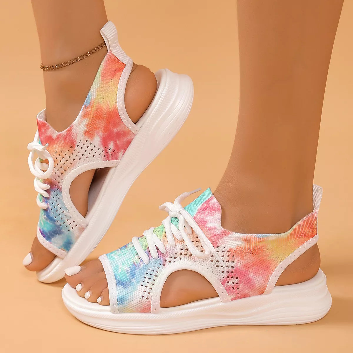 Tie-Dye Breathable Mesh Sandals