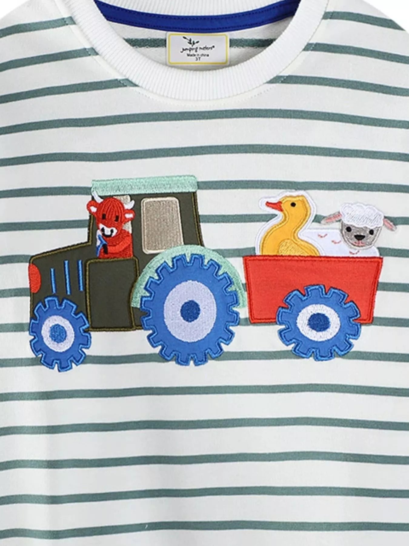 Children's Striped Tractor Crew Neck Sweatshirt