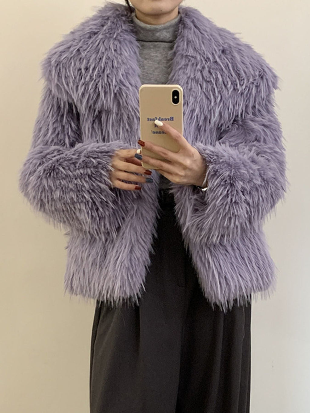 Faux Fur Open Front Outerwear