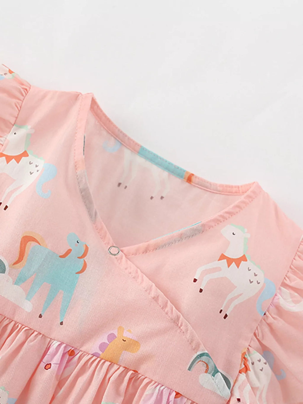 Children's Unicorn Print Flutter Sleeve Dress