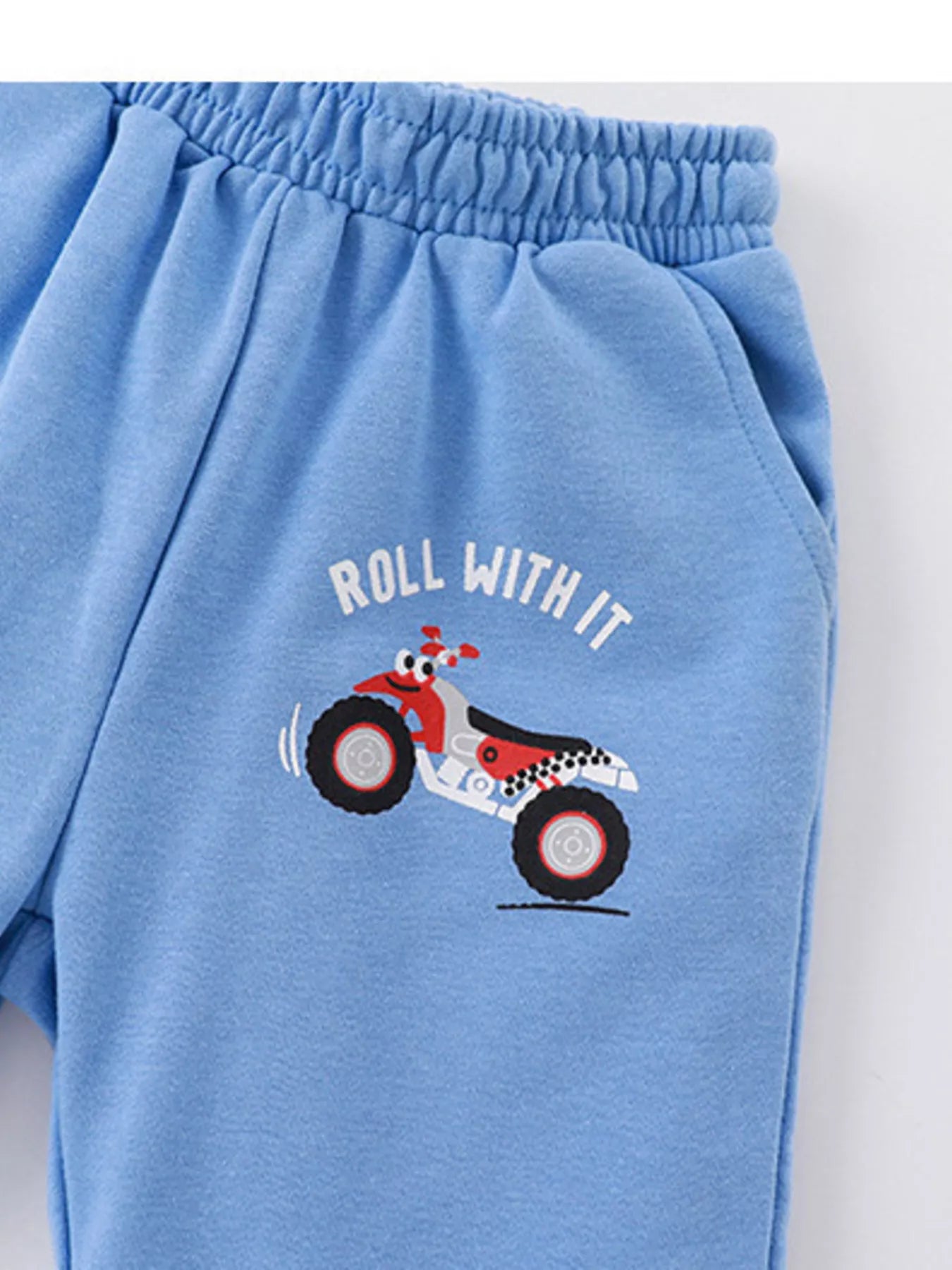 Children's Cartoon ATV Print Tee and Shorts Set