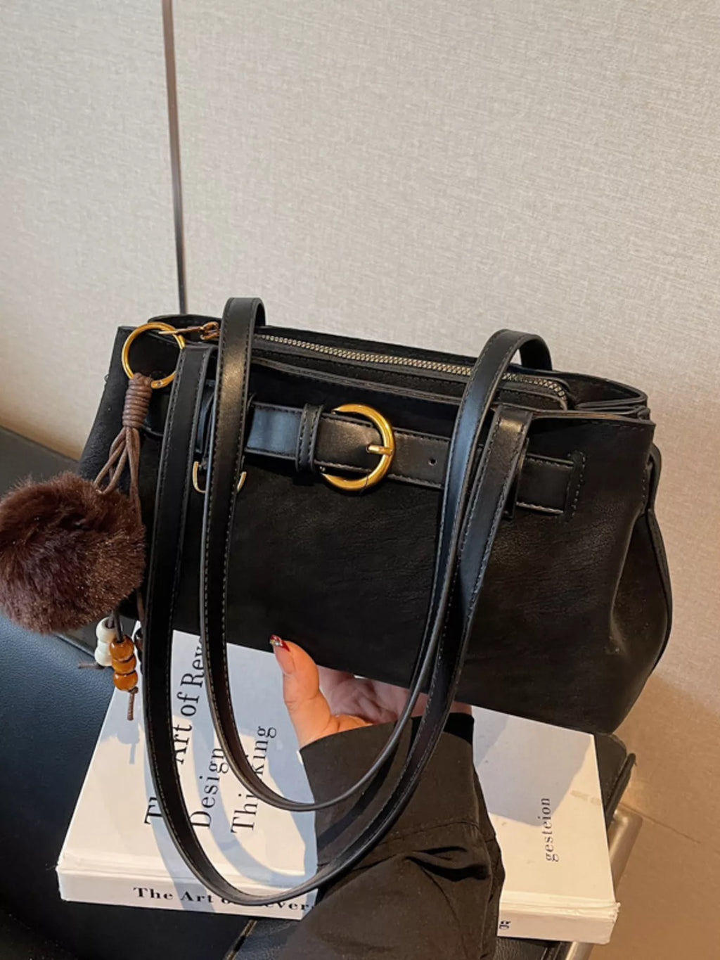 Buckle Decor Shoulder Bag