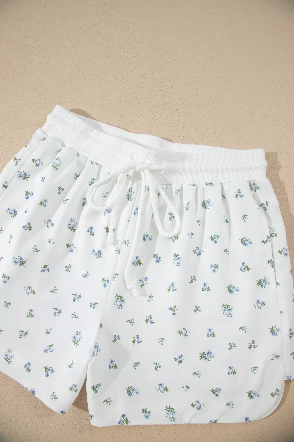 Floral Print Half Zip Top Matching Short Set