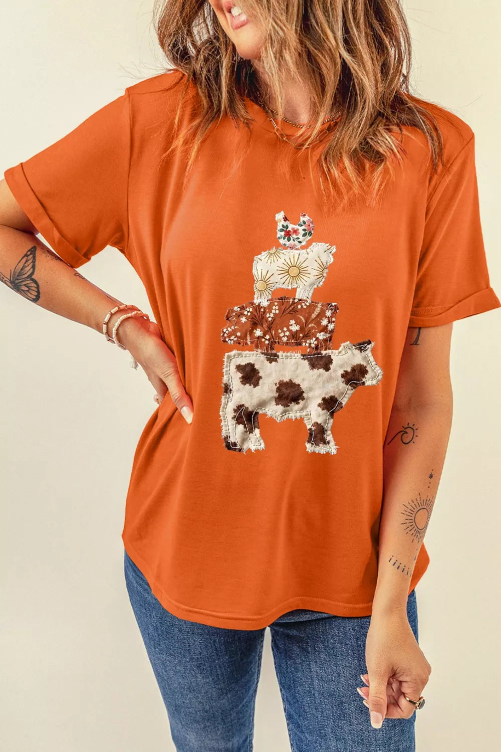Unique Animal Design Short Sleeve T Shirt