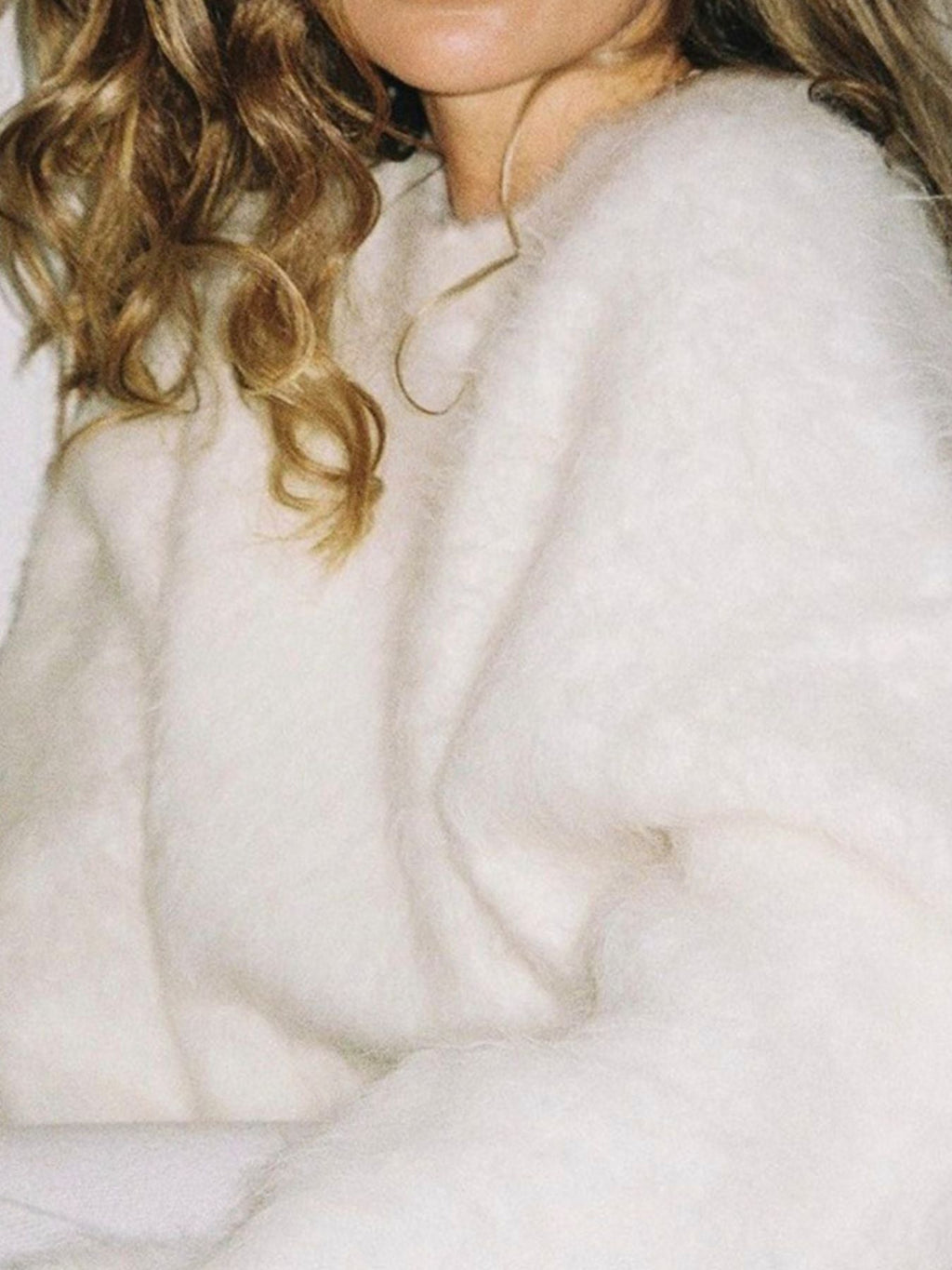Fuzzy Round Neck Long Sleeve Sweater