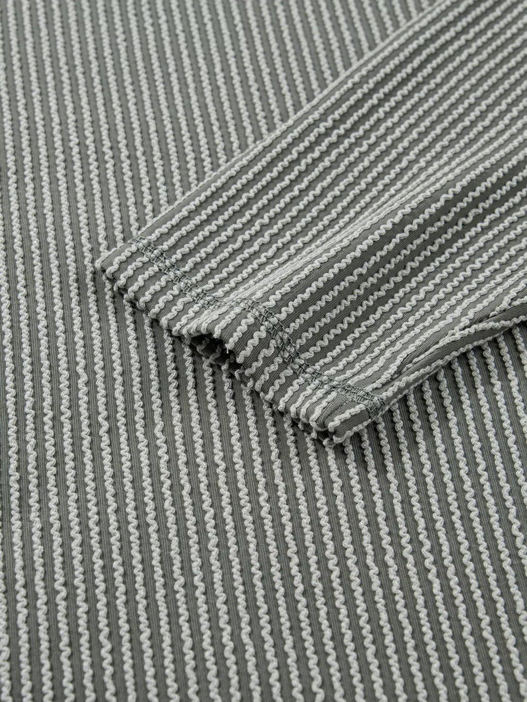 Twist Ribbed Exposed Seam Detail Long Sleeve Loose Top