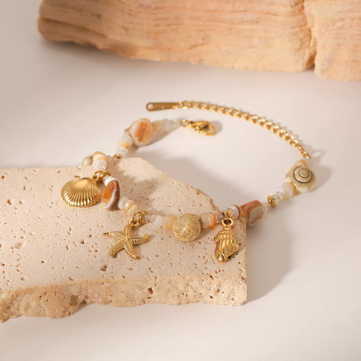 18K Gold-Plated Shell Charm Bracelet