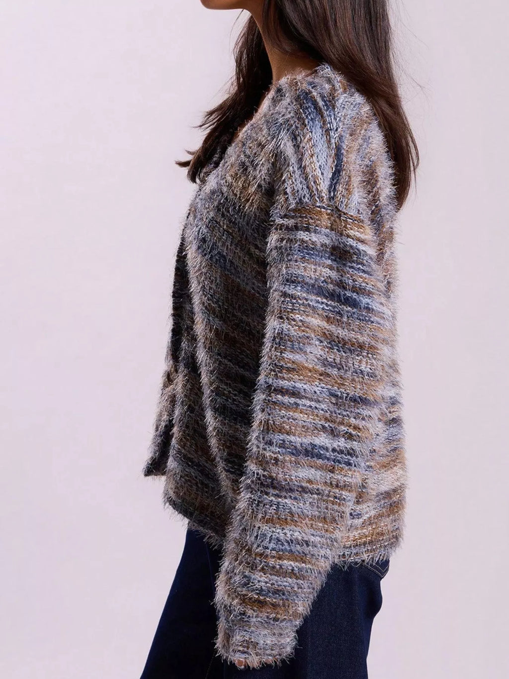 Textured Knit Button-Down Cardigan