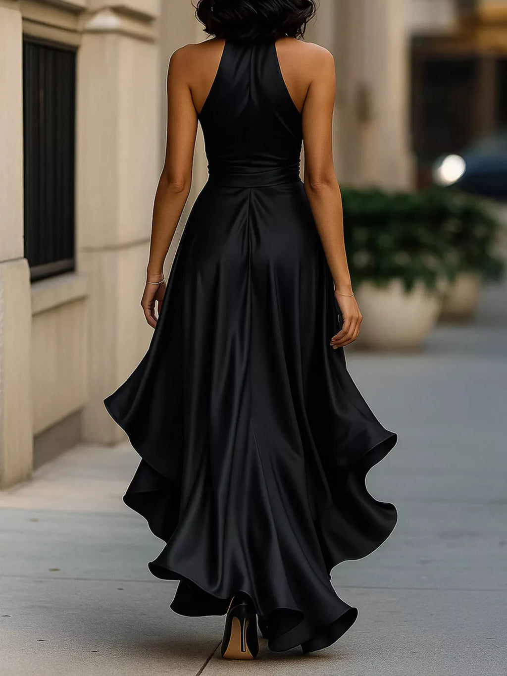 Ruffled Halter Neck Maxi Dress