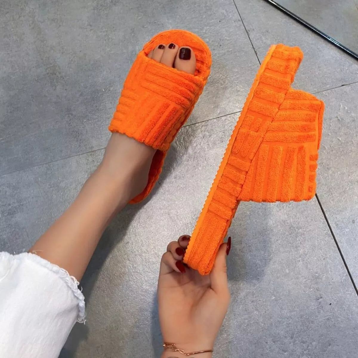 Open Toe Platform Slippers