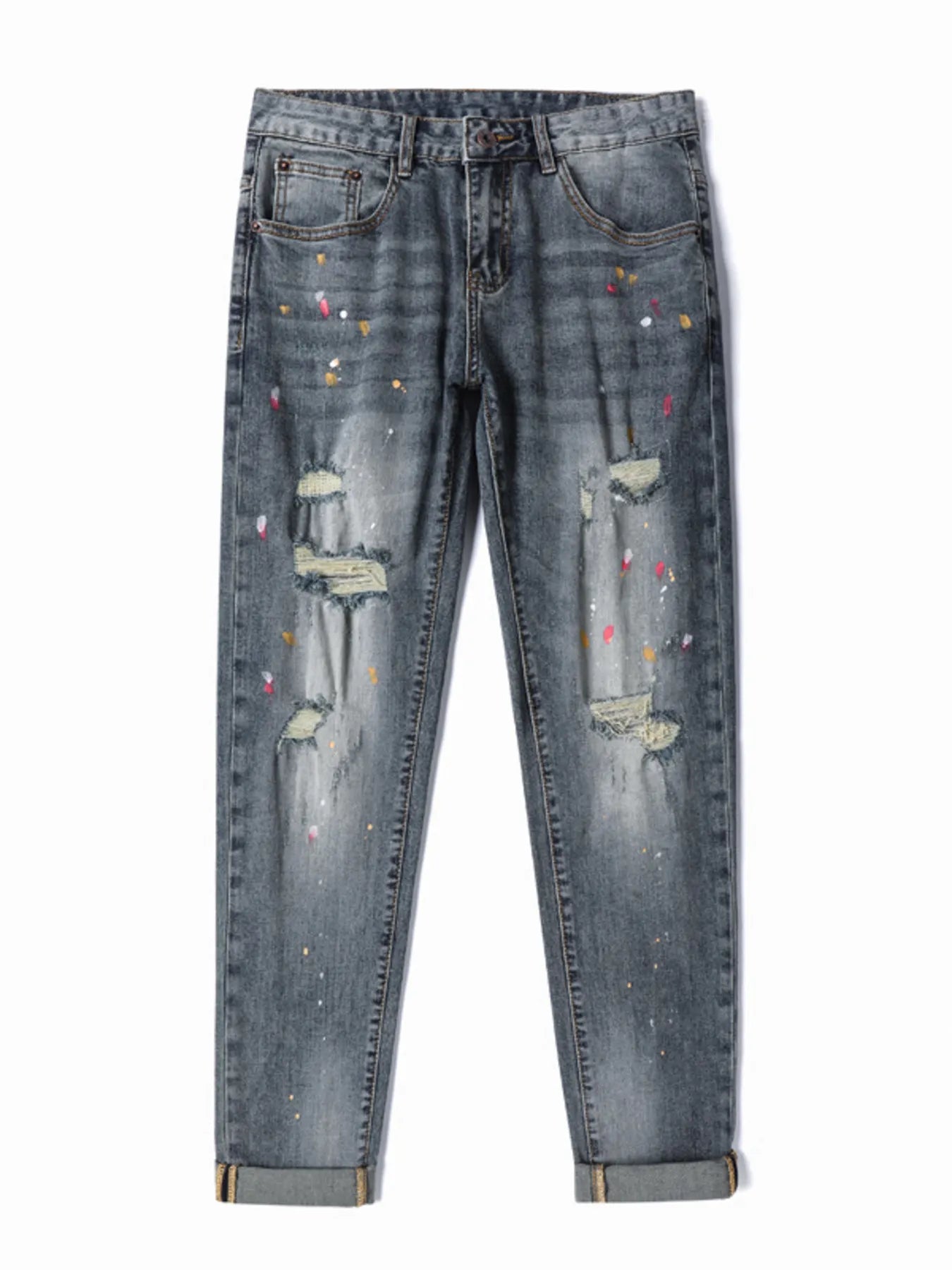 Men's Distressed Slim Fit Jeans