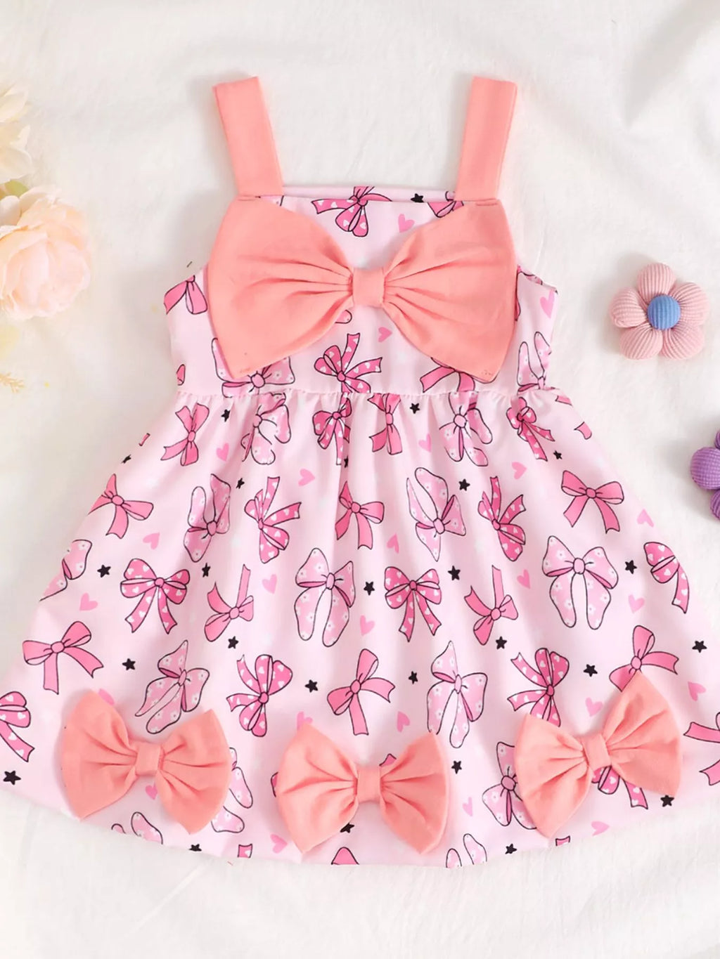 Children's Bow Front Printed Dress