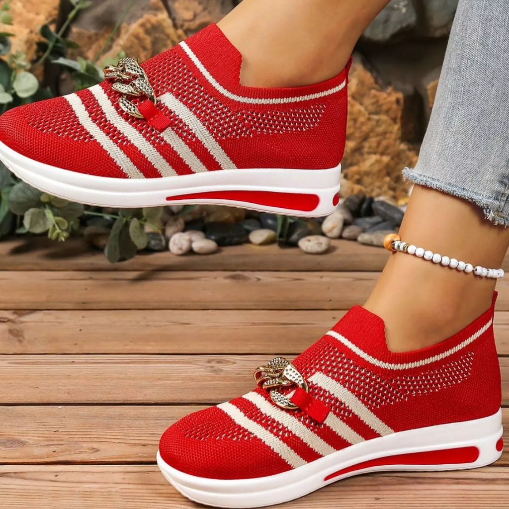Round Toe Mesh Slip-Ons