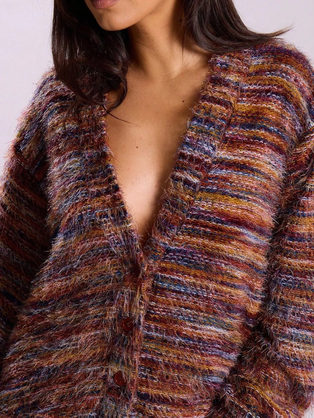 Textured Knit Button-Down Cardigan