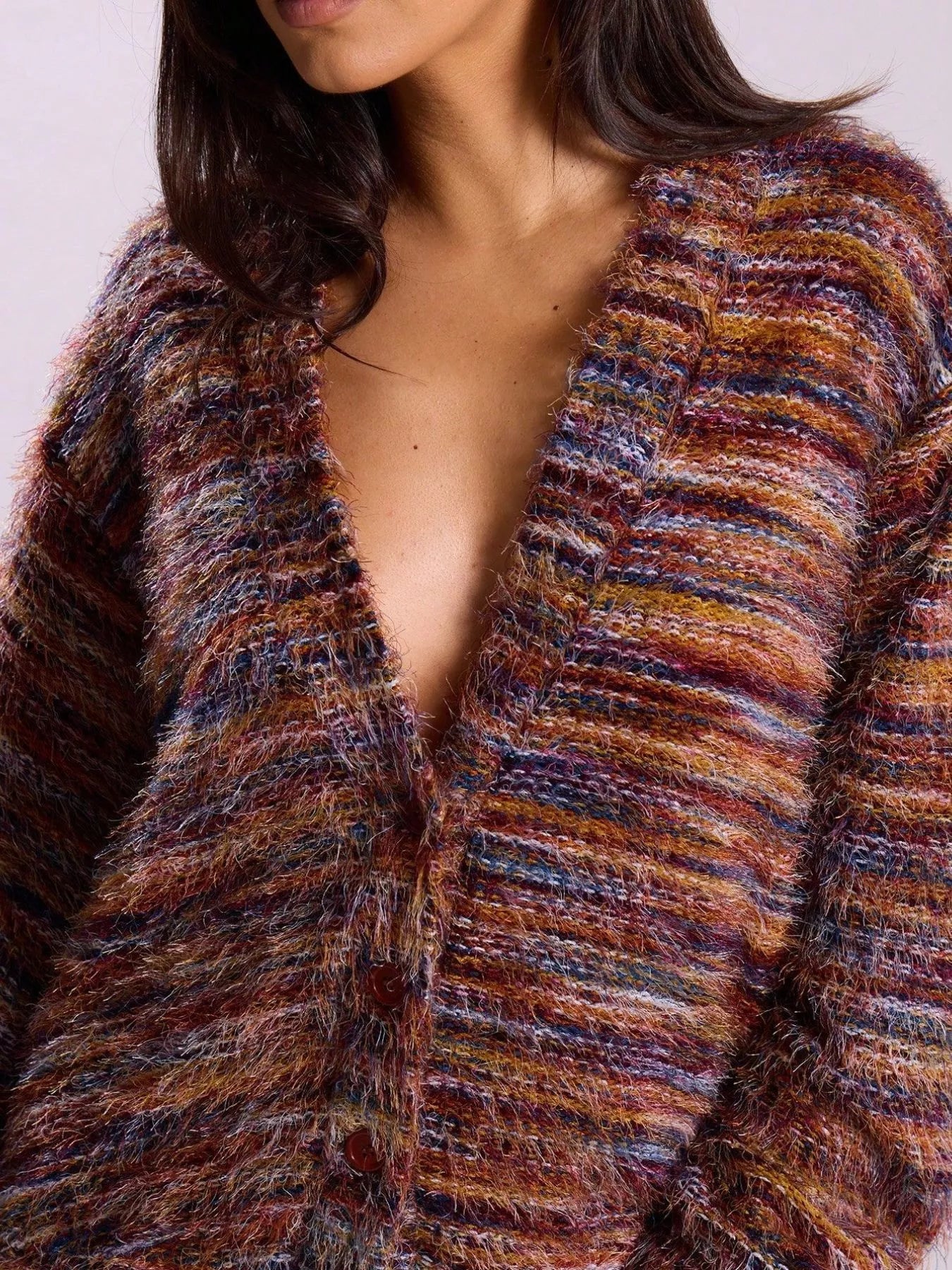 Textured Knit Button-Down Cardigan