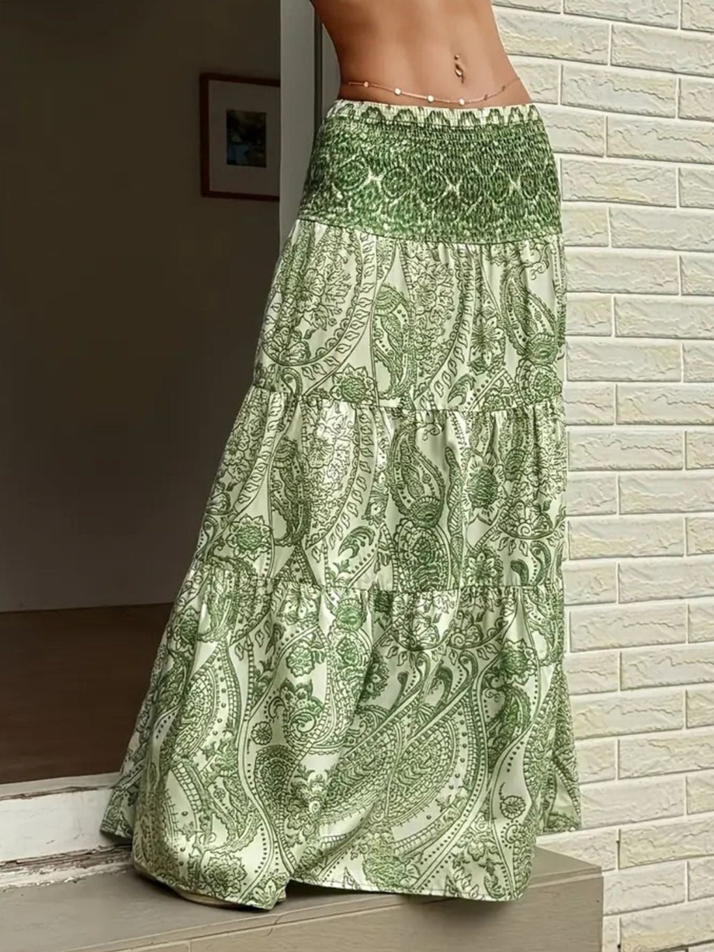 Paisley Print Maxi Skirt