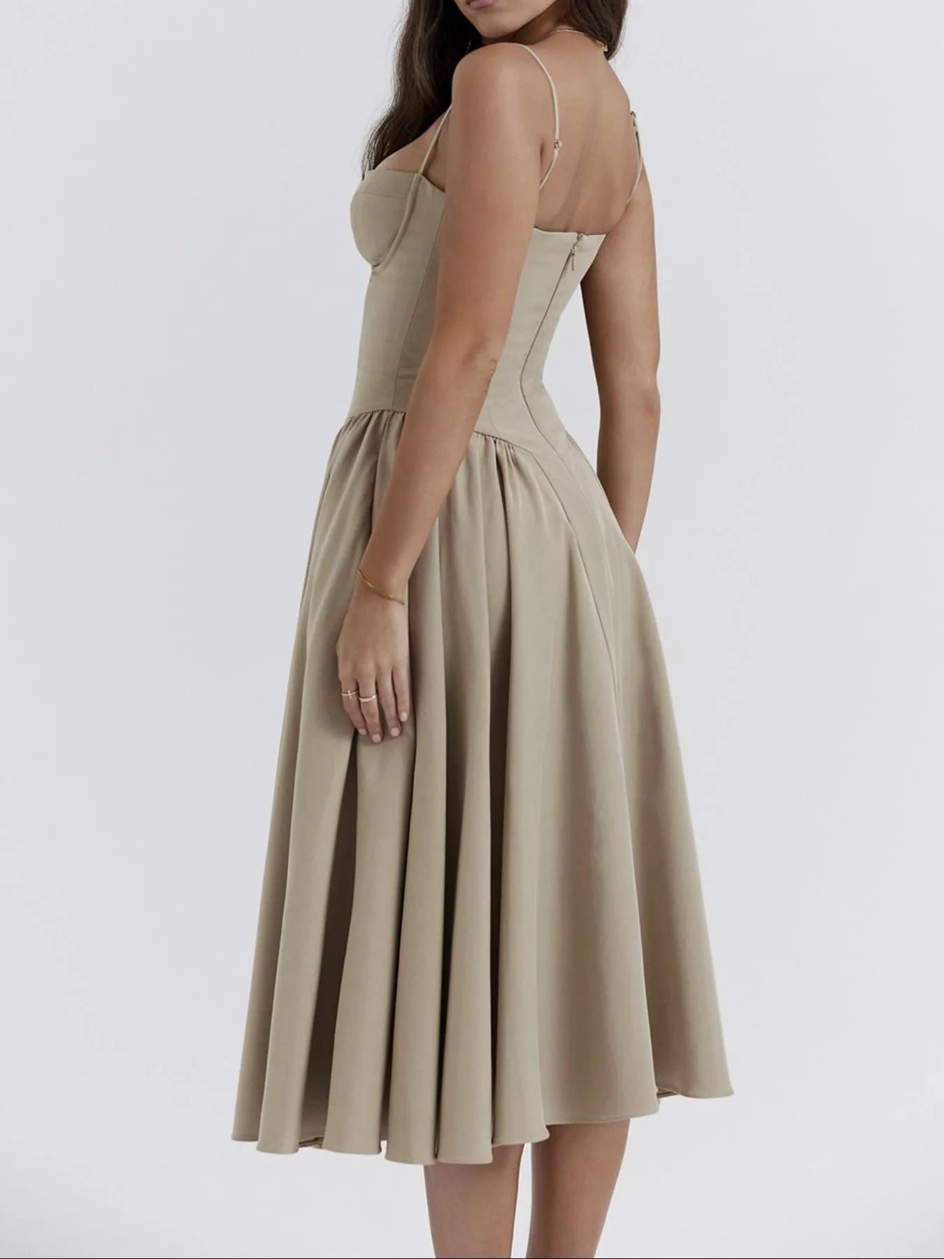 Sweetheart Neck Midi Cami Dress