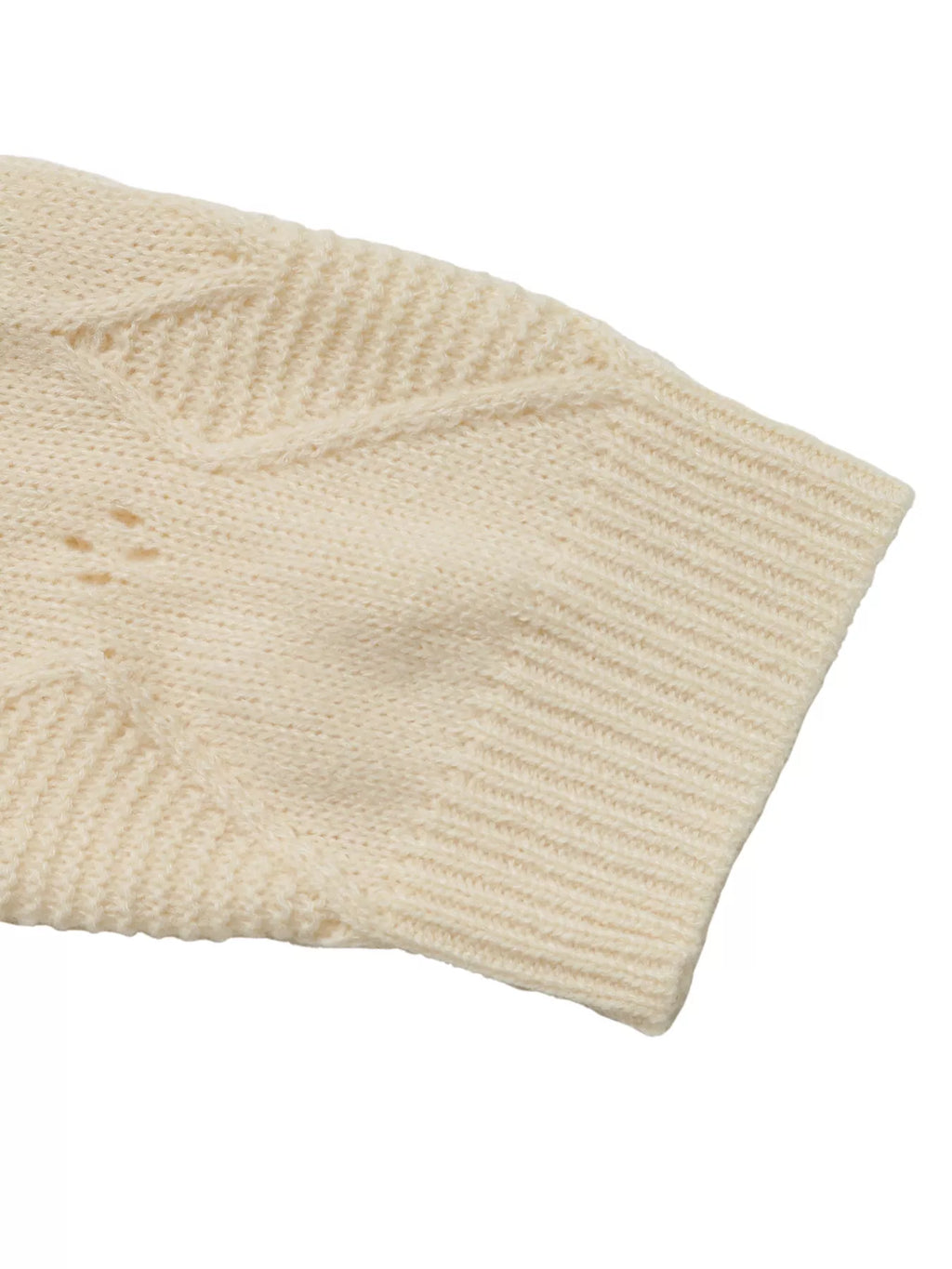 Openwork Heart Round Neck Sweater