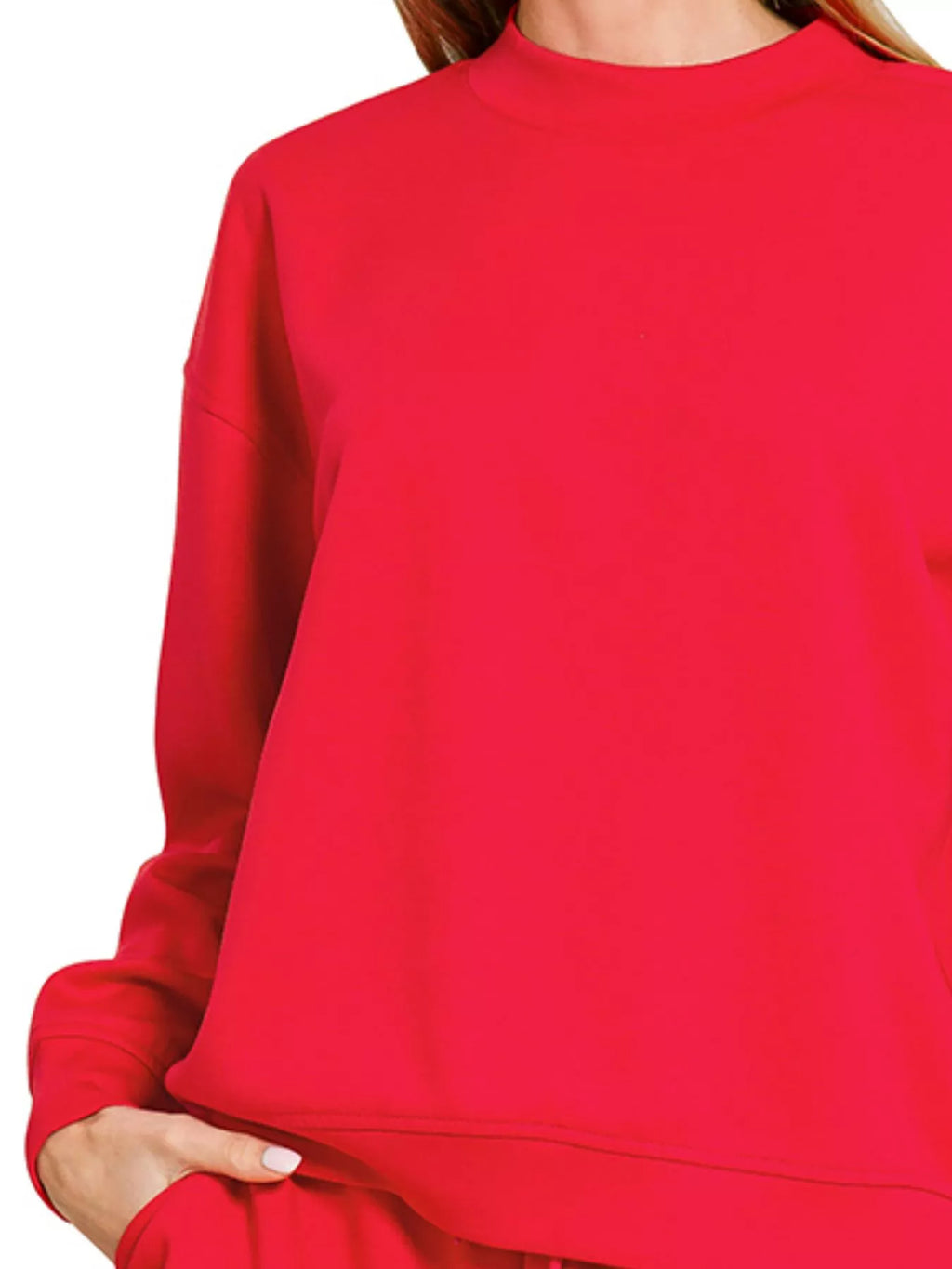 Zenana Scuba Long Sleeve Sweatshirt and Shorts Set