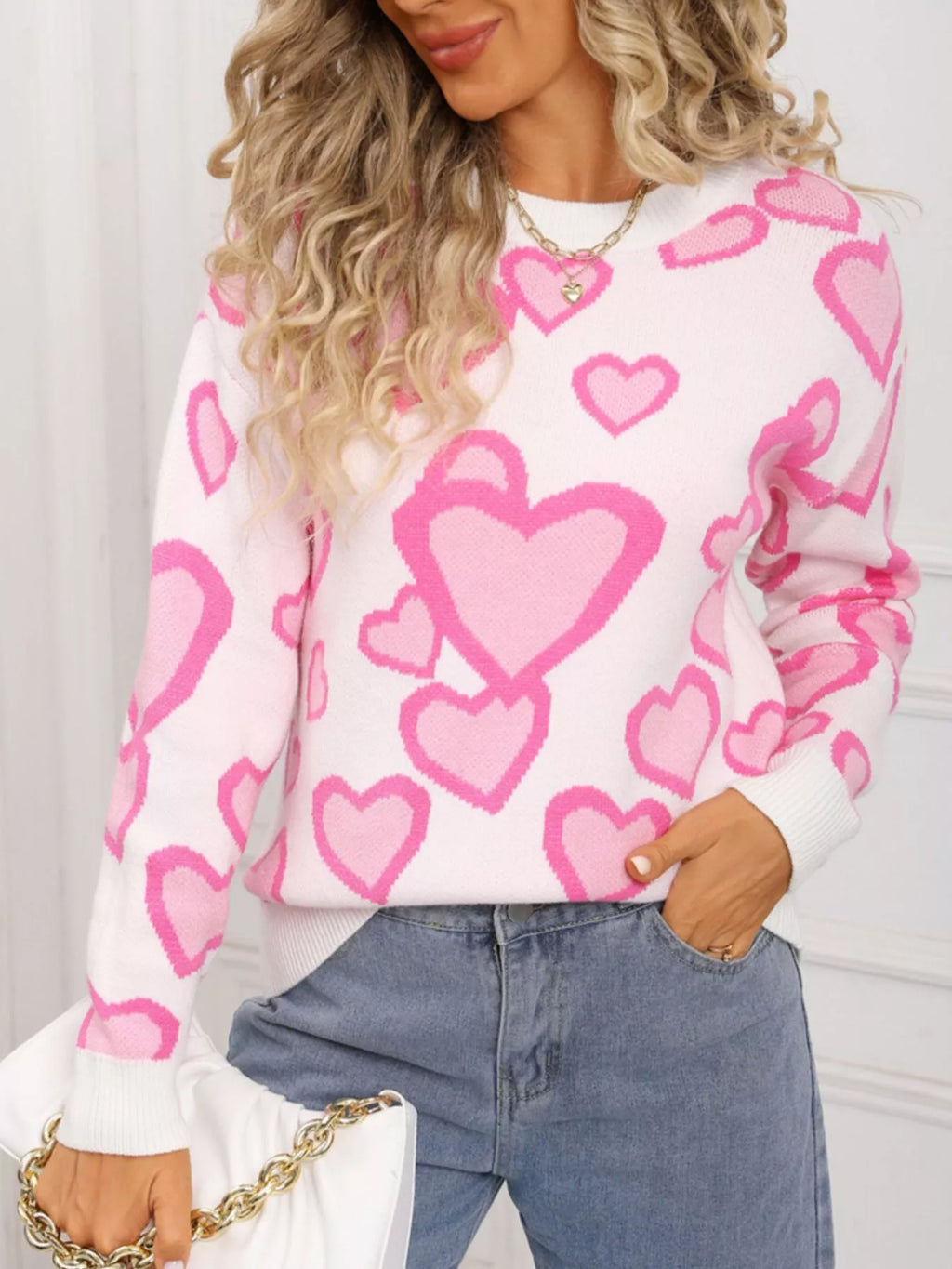Valentine's Day Heart Crew Neck Sweater
