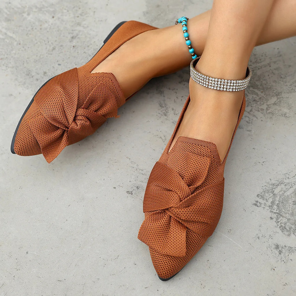 Bow Point Toe Flats Slip-Ons