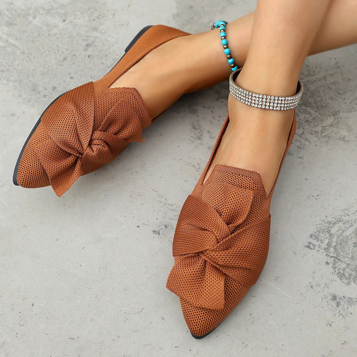 Bow Point Toe Flats Slip-Ons