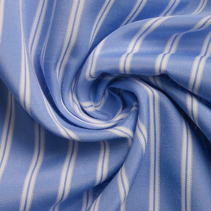 Women’s Striped Tie-Front Puff Sleeve Mini Dress