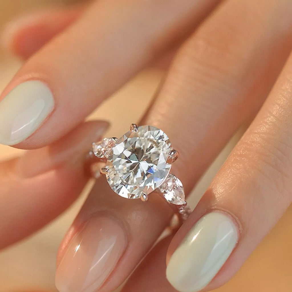 2 Carat 925 Sterling Silver Moissanite Oval Ring