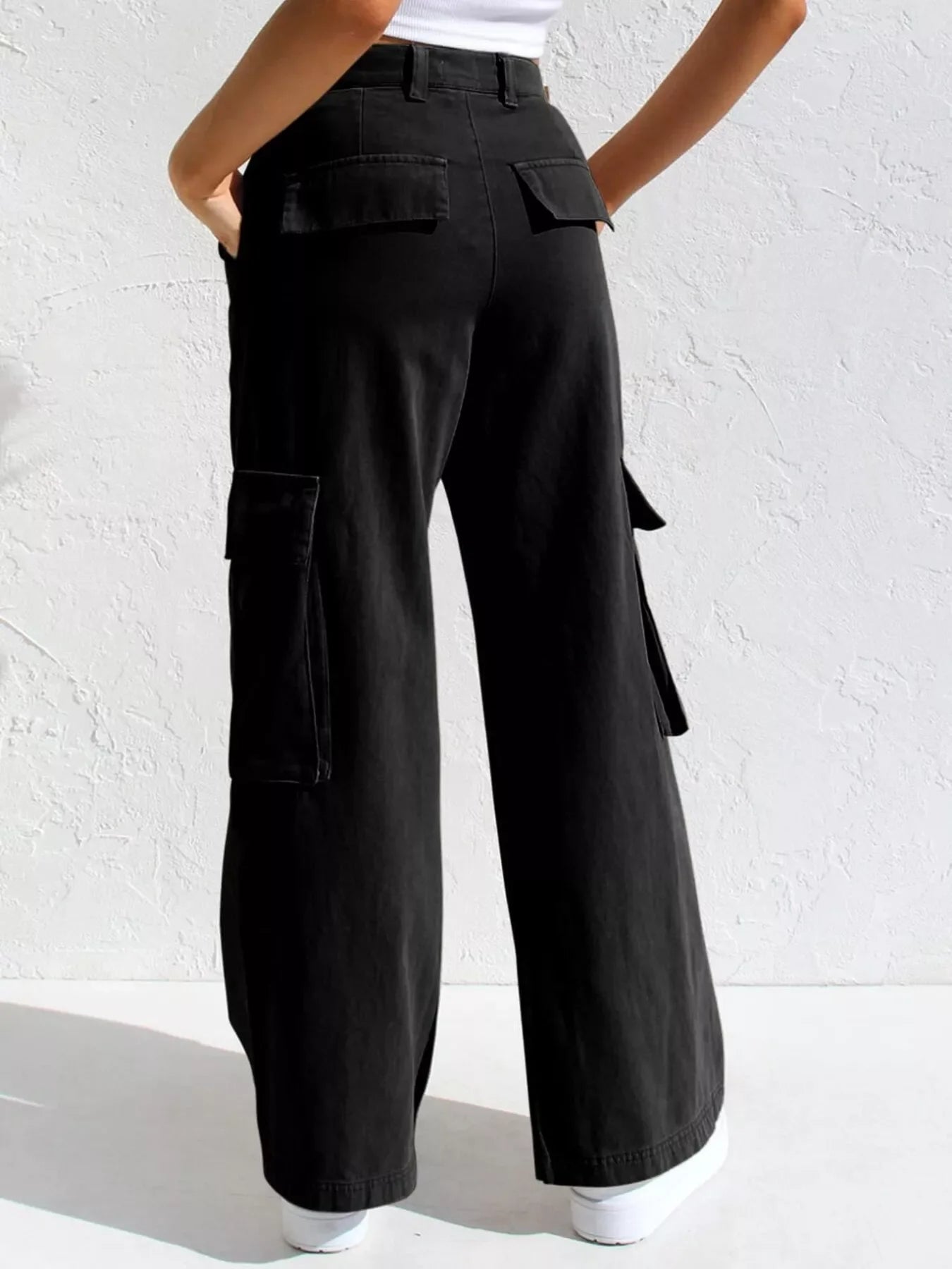 High-Waisted Wide Leg Cargo Jeans