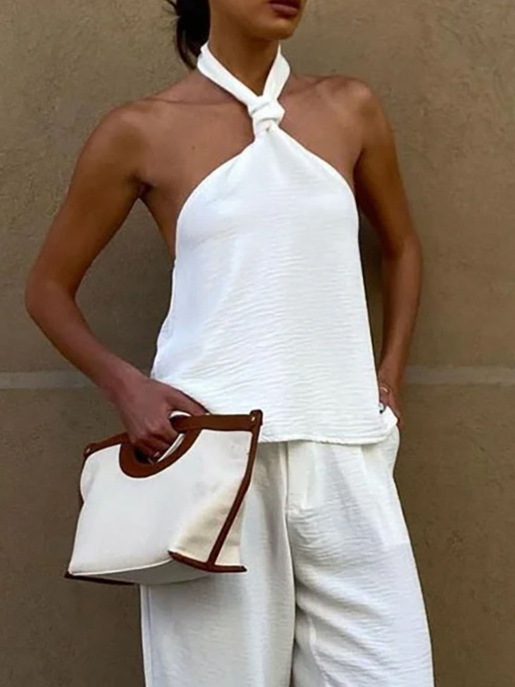 Knotted Halter Neck Cami