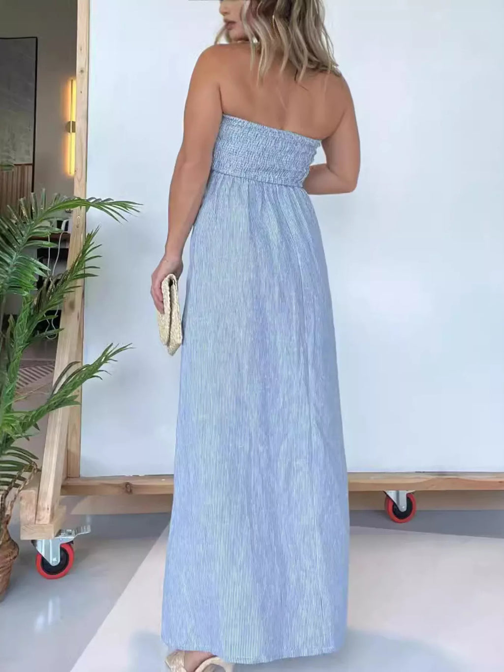 Full Size Strapless Casual Maxi Dress Plus Size