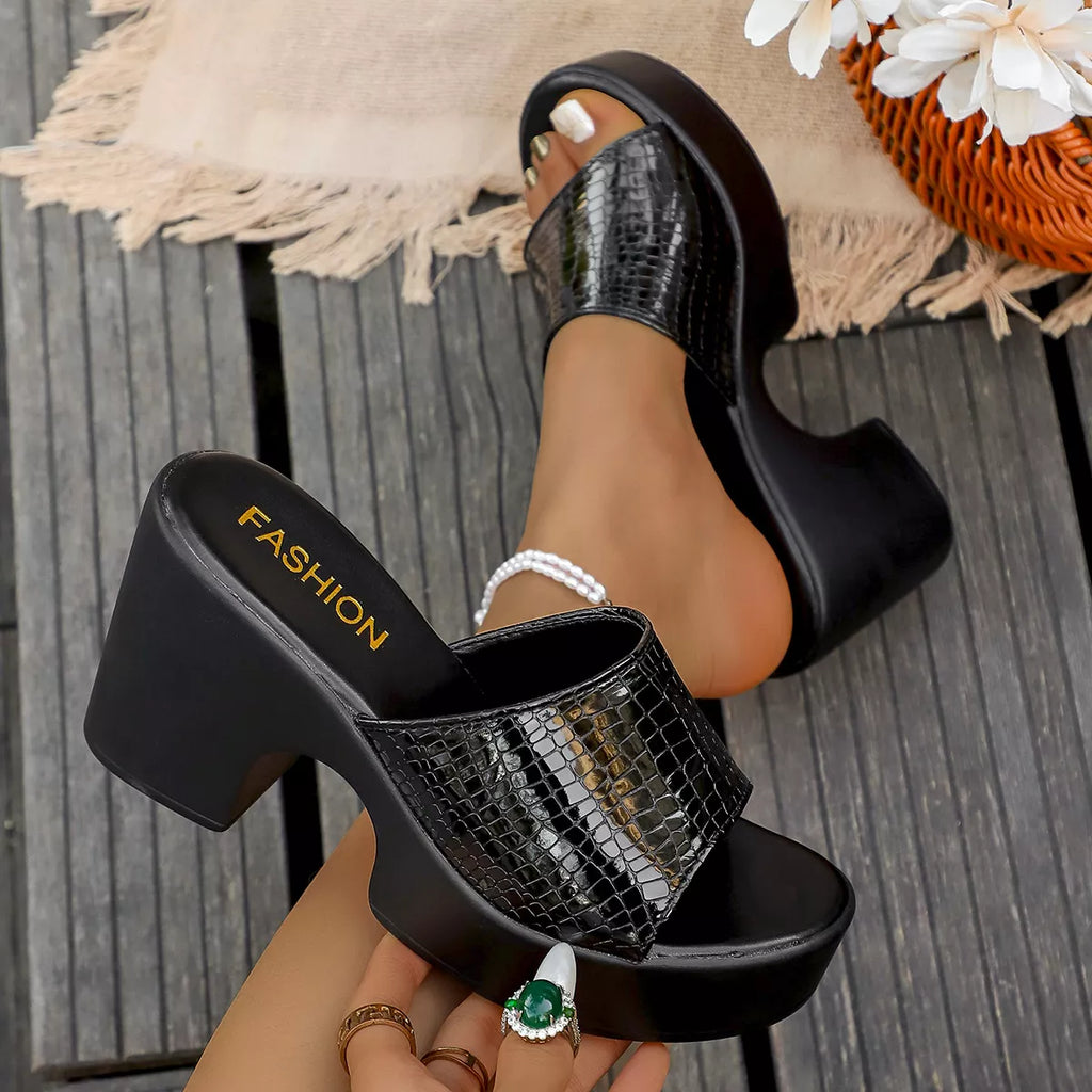 Open Toe Block Heels Sandals