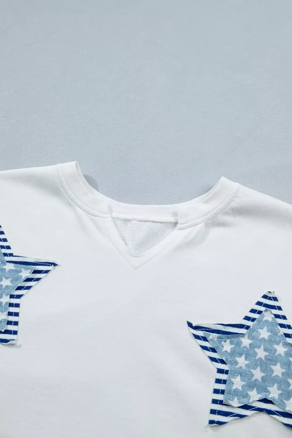 Patriot Star Patched Notched Neck Mineral Washed Tee
