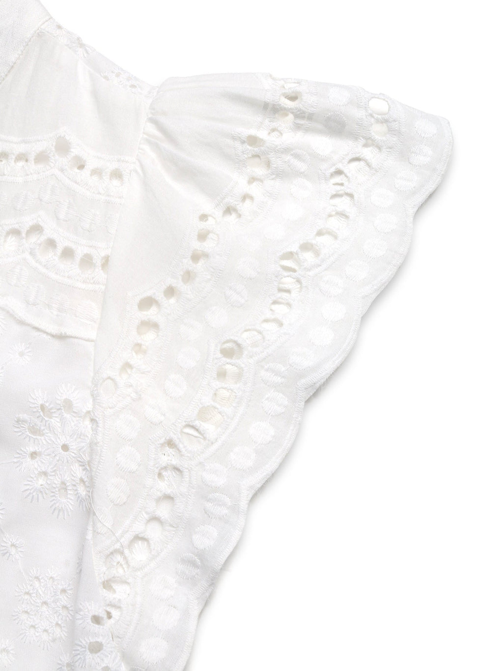Eyelet Embroidered Button Up Shirt