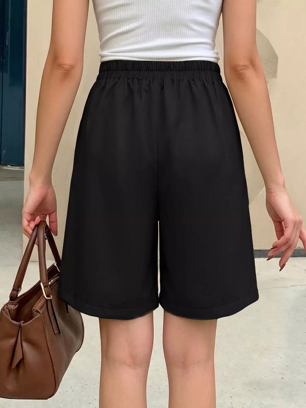 High-Waisted Pleated Shorts