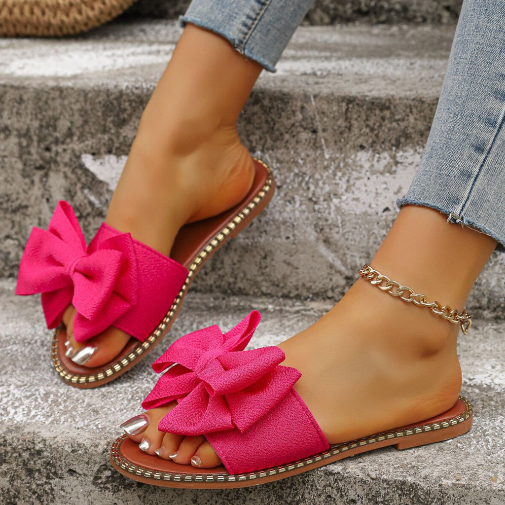 Bowknot Embellished Flat Sandals