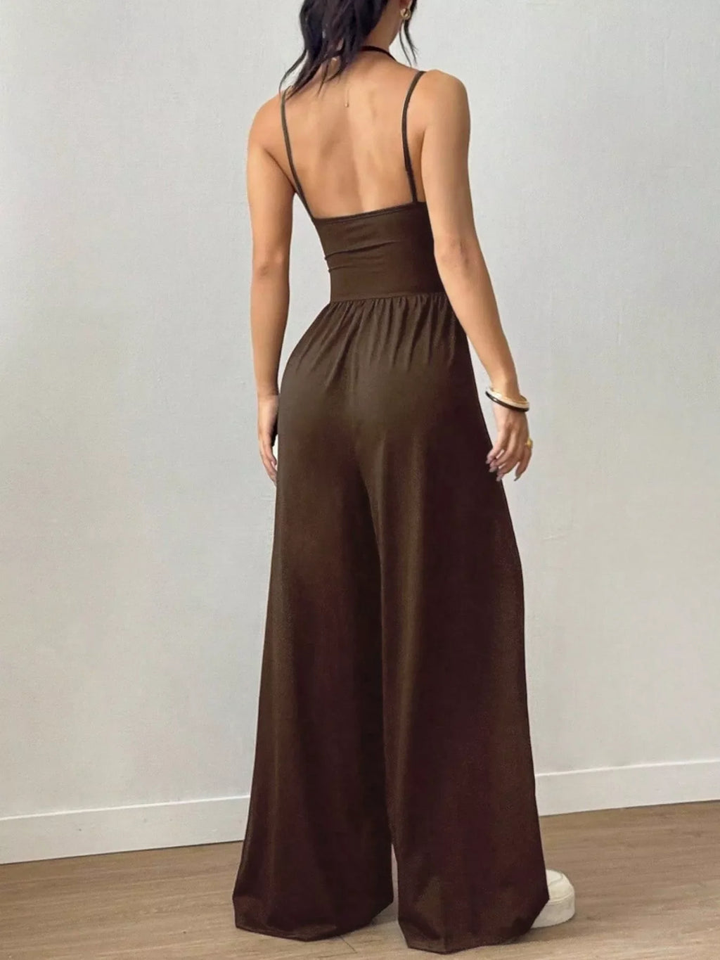 Spaghetti Strap Wide Leg Jumpsuit