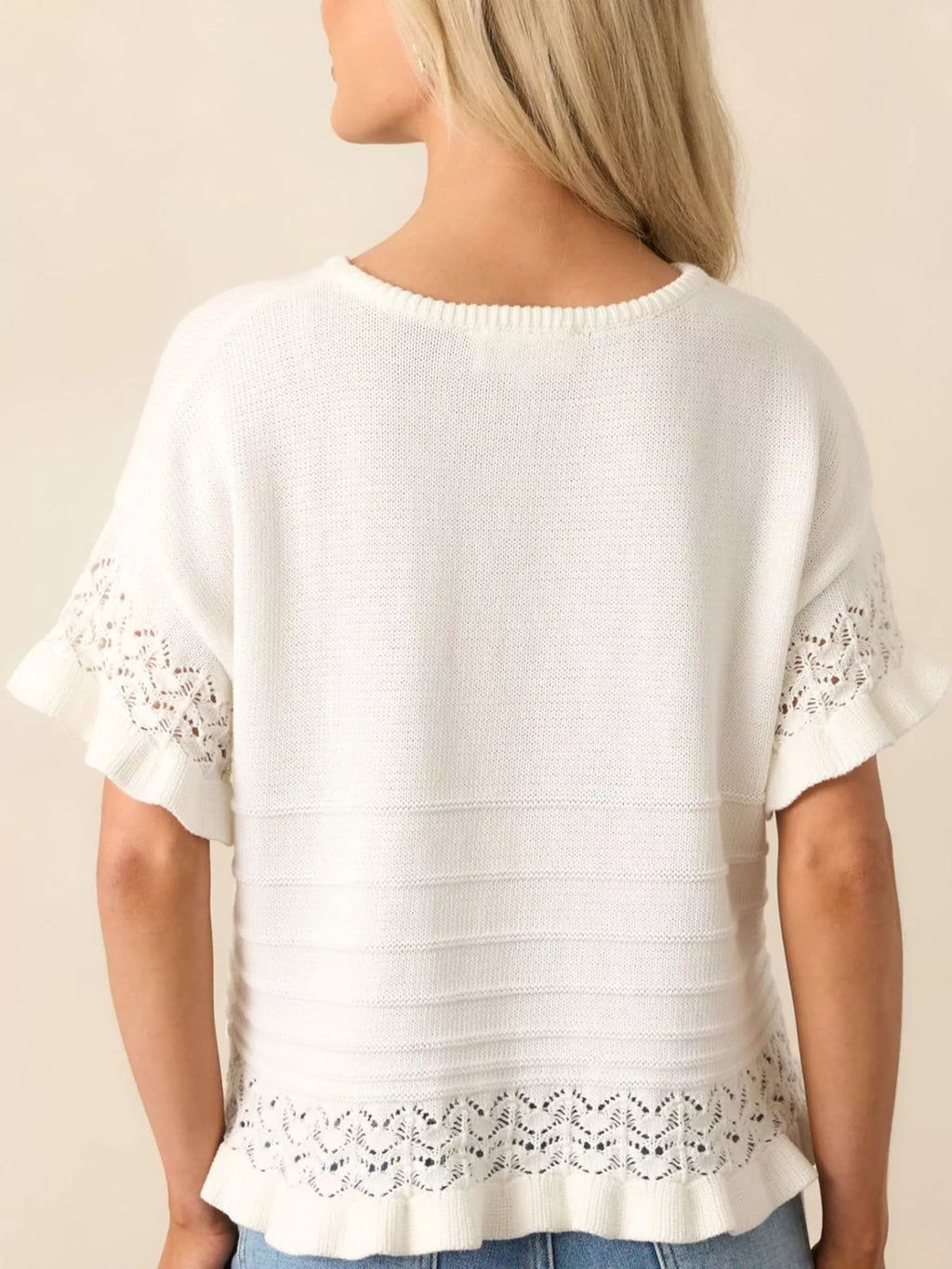 Lace Trimmed Knit Top