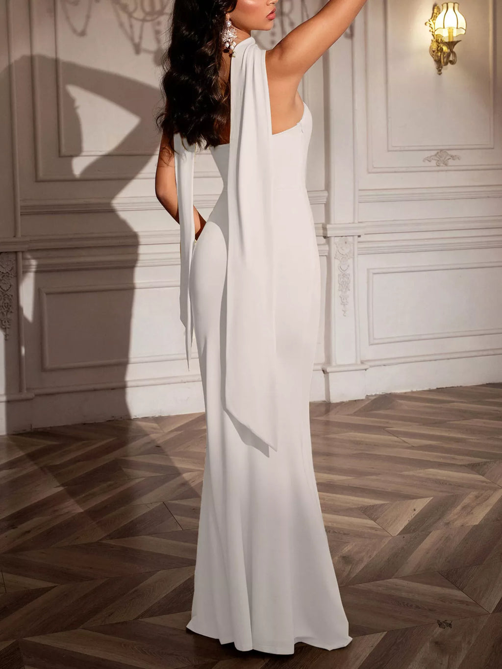 Tube Mermaid Maxi Dress with Scarf Detail